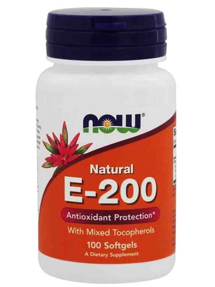 

Отдельные витамины NOW Vitamin E-200 Mixed Tocopherols 100 гел.капс.