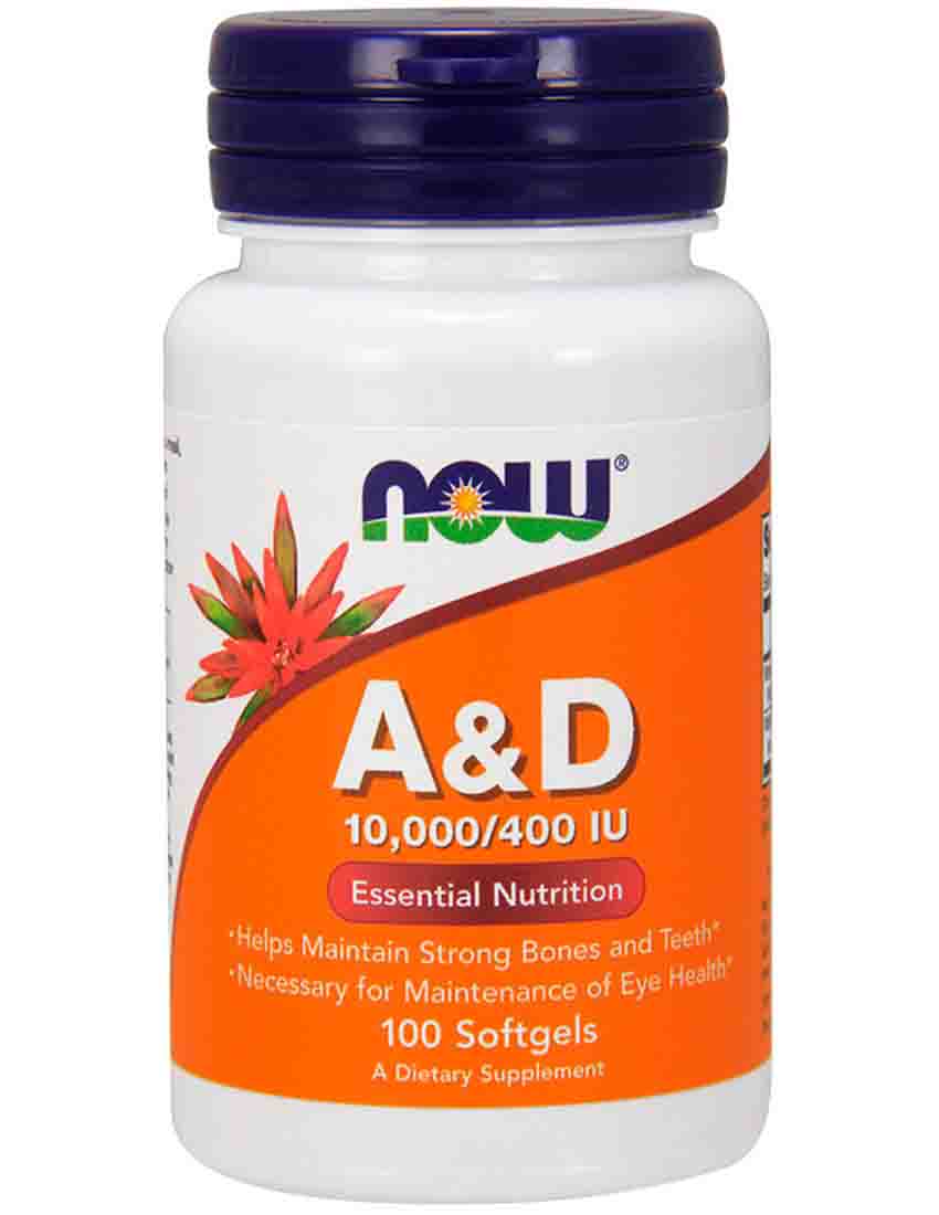 

Отдельные витамины NOW Vitamin A&D 10000/400 100 гел.капс.