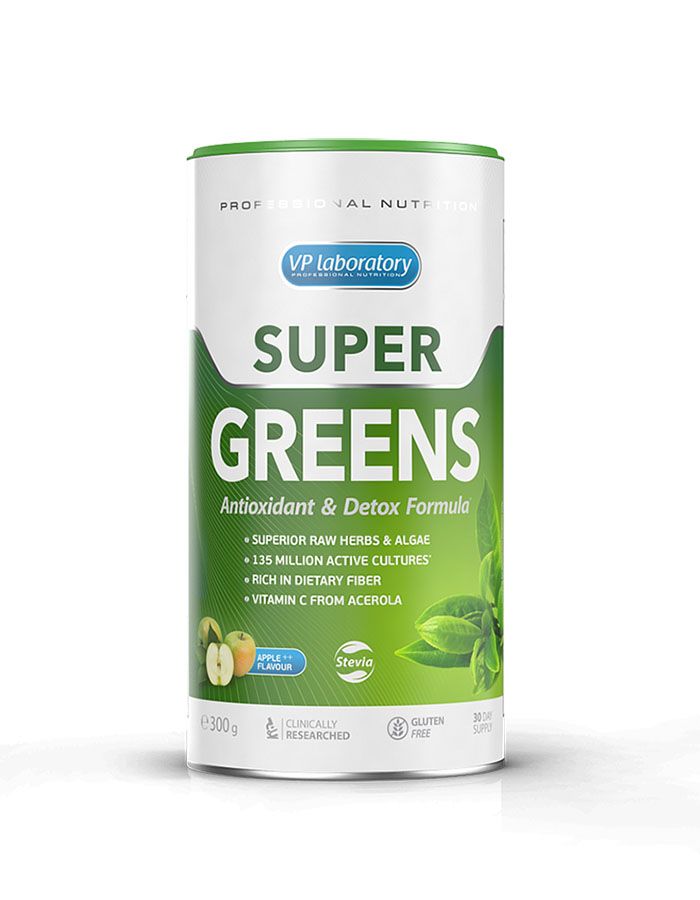 

Антиоксиданты VPLab Nutrition Super Greens 300 гр. яблоко