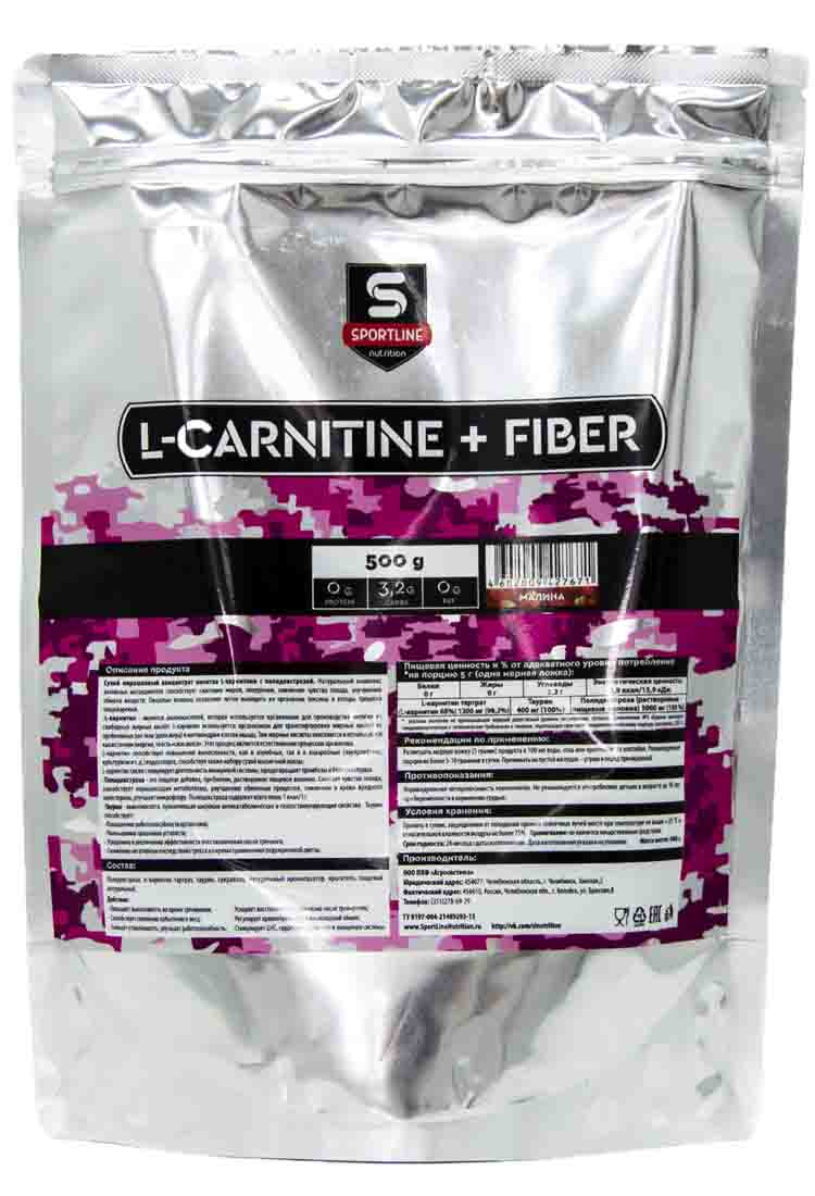 

Л-карнитин Sportline Nutrition L-Carnitine+Fiber Bag 500 гр. мохито