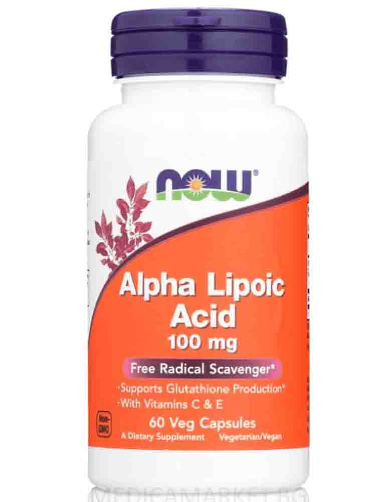 

Антиоксиданты NOW Alpha Lipoic Acid 100 mg 60 капс.