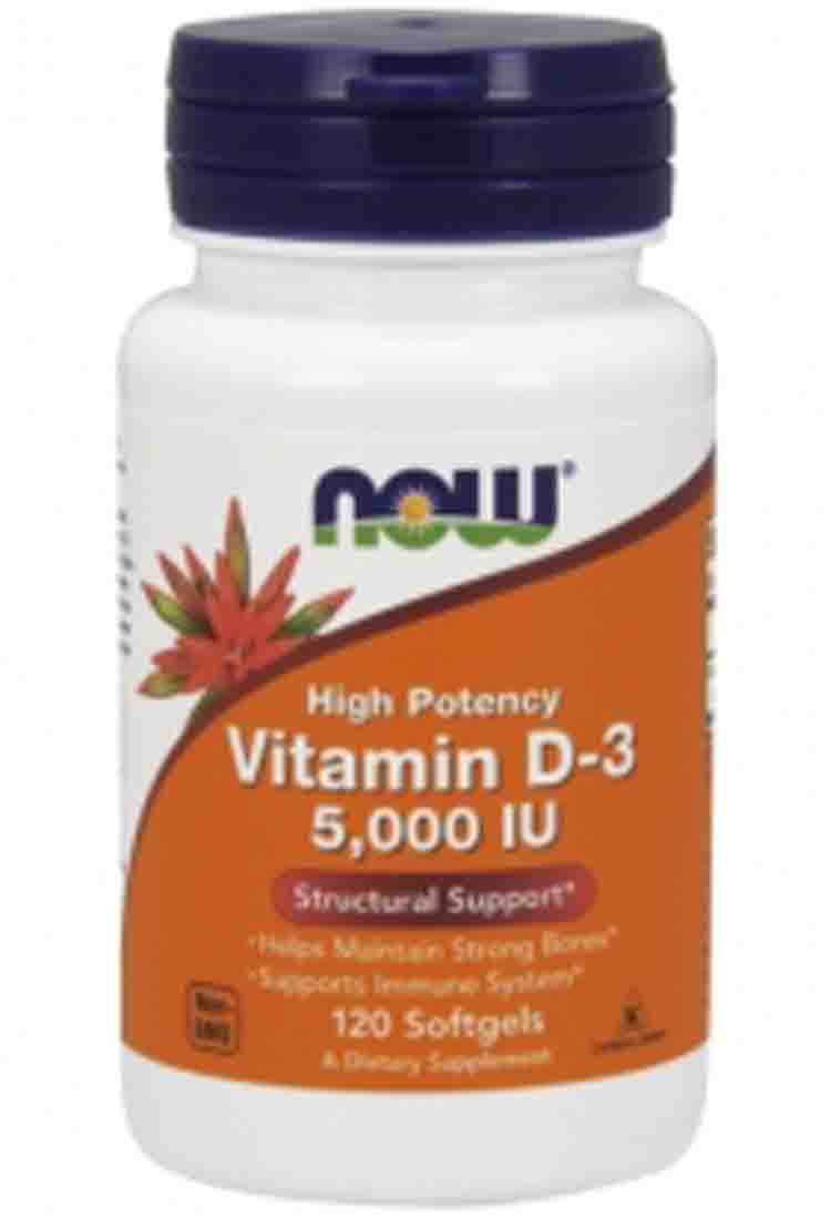 

Отдельные витамины NOW Vitamin D-3 5000 IU 120 гел.капс.