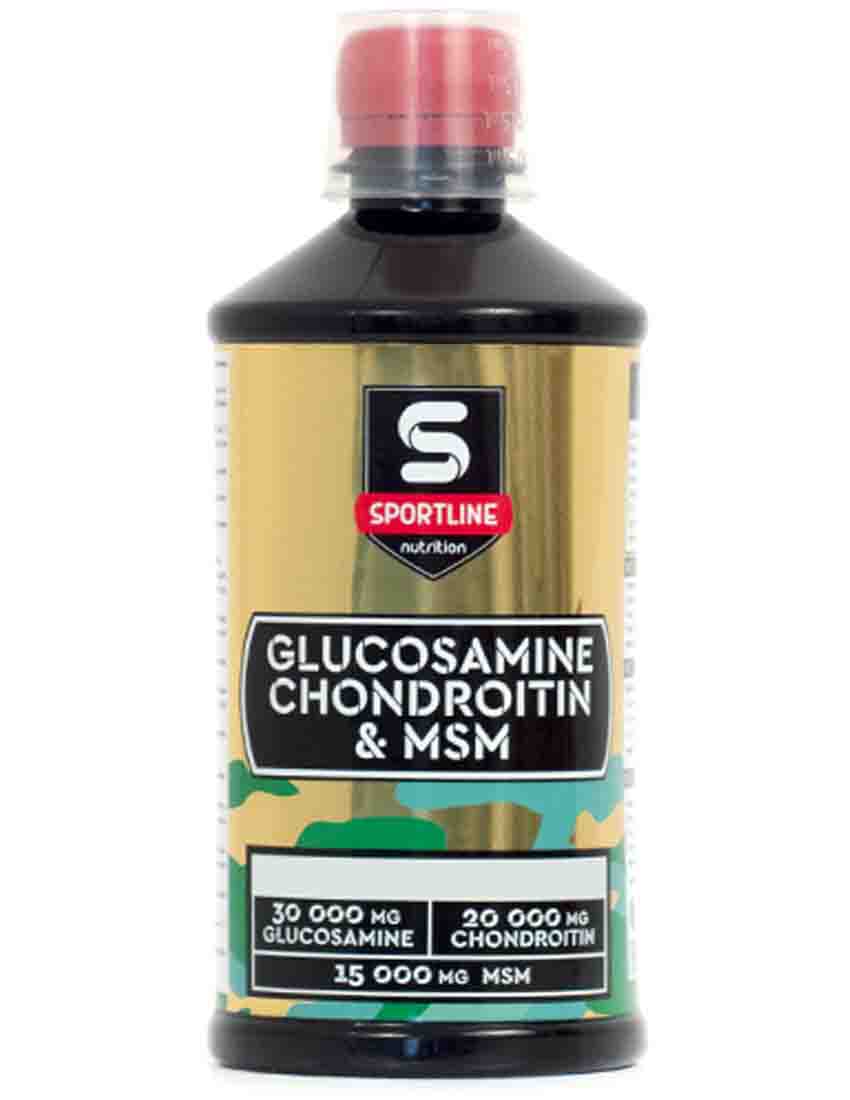 Витамины и БАДы для суставов Sportline Nutrition Glucosamine & Chondroitin & MSM 500 мл. яблоко