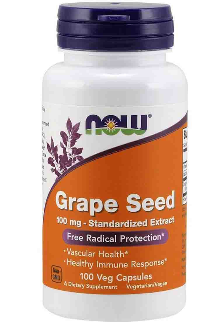 

Антиоксиданты NOW Grape Seed Standardized Extract 100 mg 100 капс.