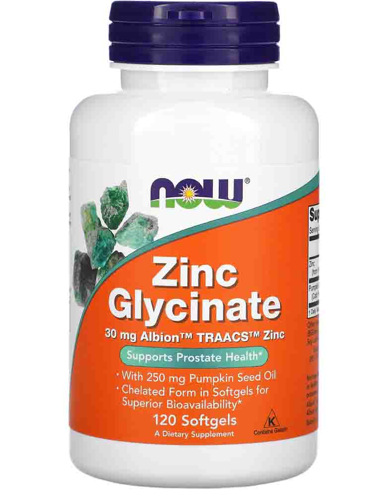 

Минералы NOW Zinc Glycinate 120 гел.капс.